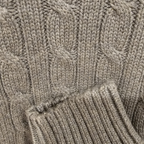 NWT Ralph Lauren Sport Women's Gray Cable Knit Pullover with Pink Logo Size-XL - Picture 7 of 11